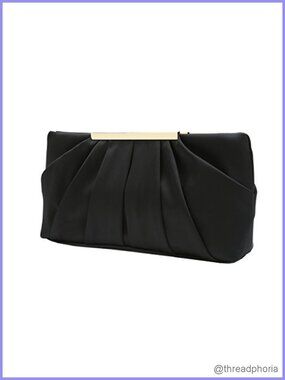 Elegant Pleated Satin Evening Clutch with Detachable Chain Formal Handbag with